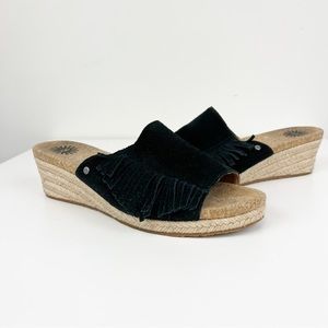 Ugg Danes Suede Black Fringe Espadrille Size 8